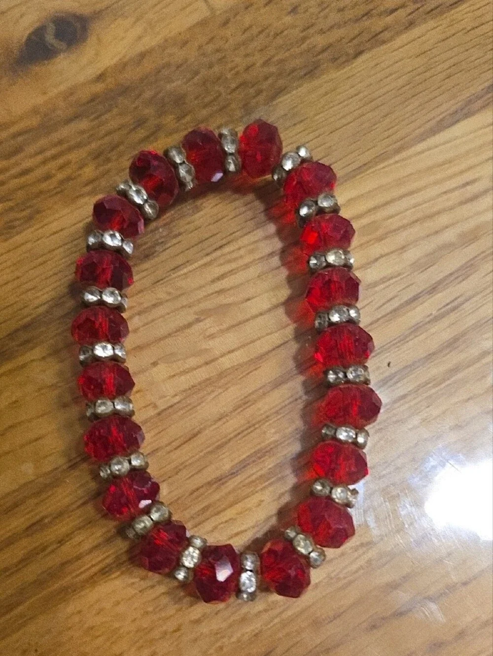 Women's Red & Black Beaded Bracelet Set — Festive Layering Bracelets